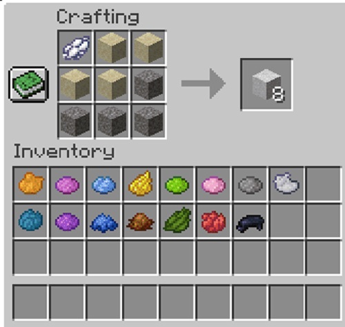 How To Make Concrete In Minecraft Concrete Powder Minecraft Recipe